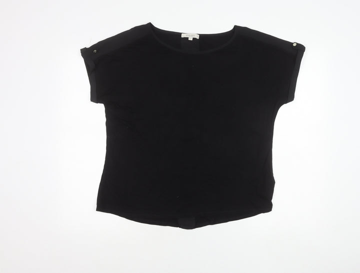 Oasis Women’s Black Boat Neck Jersey T-Shirt Size L
