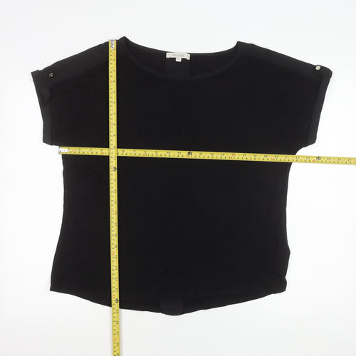 Oasis Women’s Black Boat Neck Jersey T-Shirt Size L