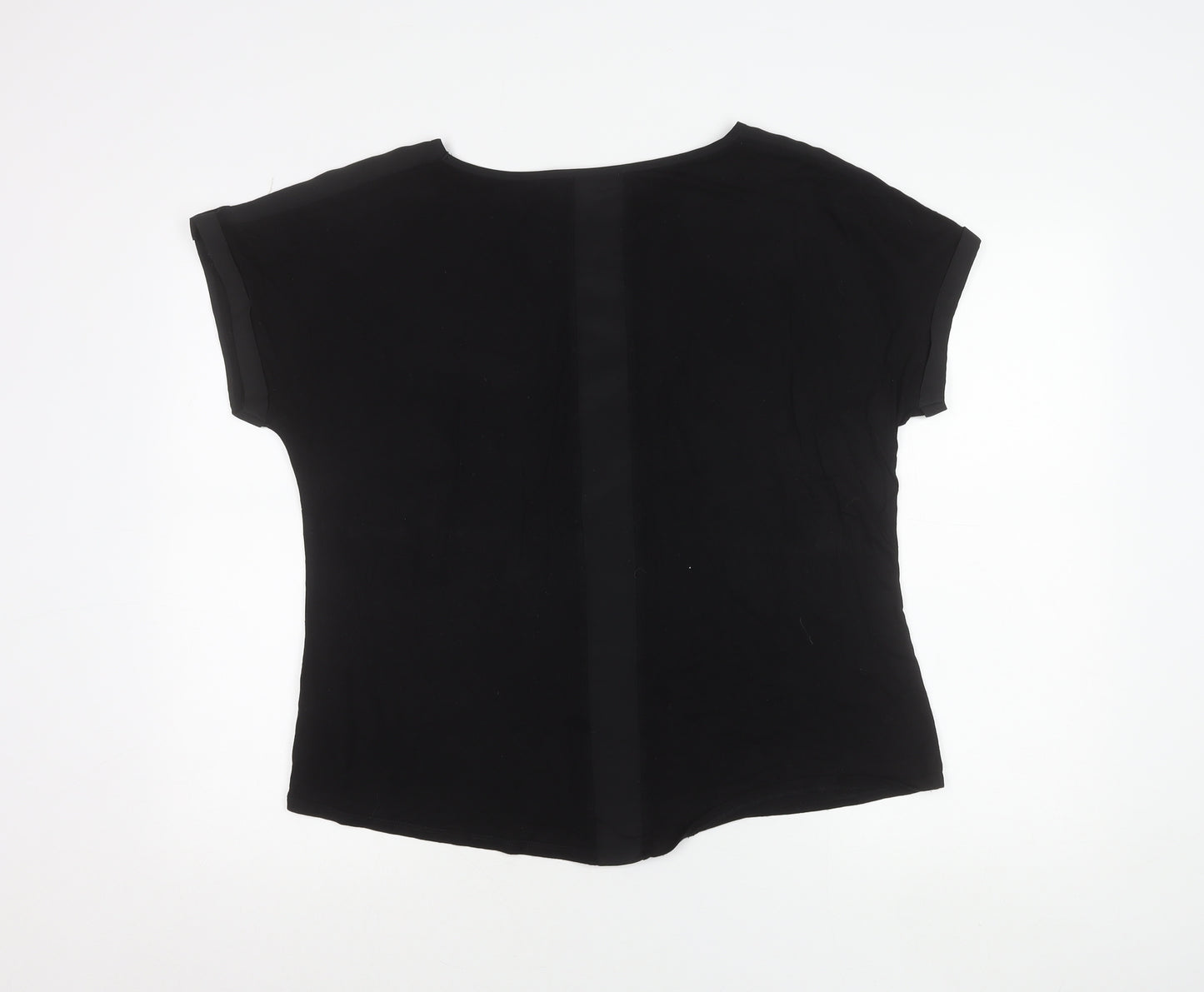 Oasis Women’s Black Boat Neck Jersey T-Shirt Size L