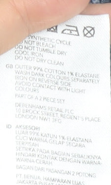 Bluezoo Girls Blue Denim Dungarees 6-9 Months Rainbow Butterfly Embroidery