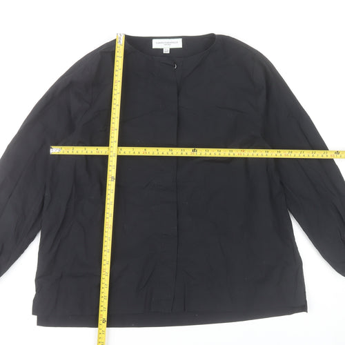 Carolyn Donnelly Womens Black Blouse UK 12 Long Sleeve Cotton