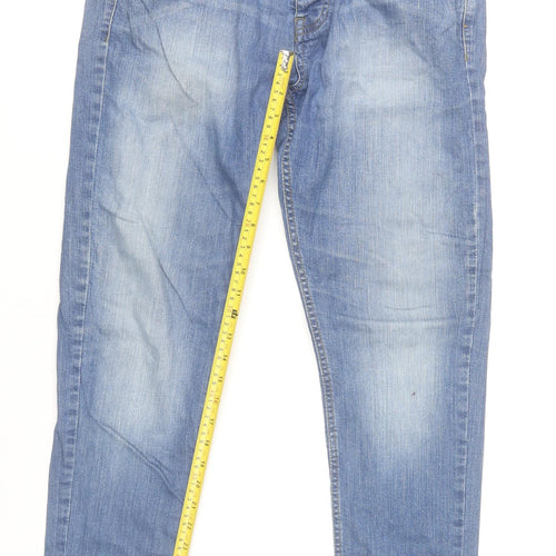 Denim Co. Men Blue Skinny Jeans W30 L32 Cotton Stretch
