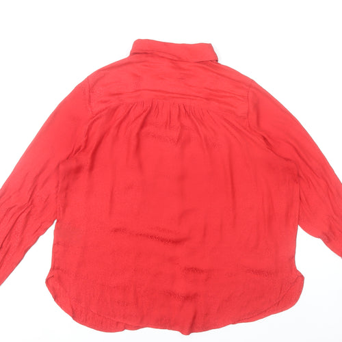 H&M Women’s Red Button-Up Long Sleeve Blouse UK 16