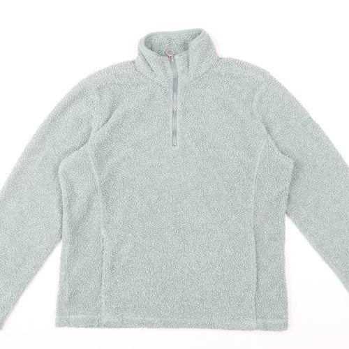 Regatta Women’s Green Fleece Sweatshirt UK 12 1/4 Zip Outdoor Pullover