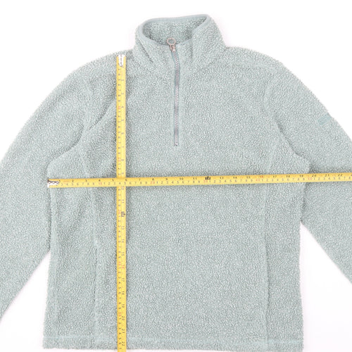 Regatta Women’s Green Fleece Sweatshirt UK 12 1/4 Zip Outdoor Pullover