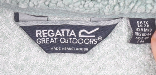 Regatta Women’s Green Fleece Sweatshirt UK 12 1/4 Zip Outdoor Pullover
