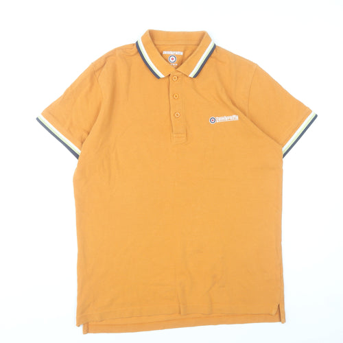 Lambretta Men’s Orange Small Polo Shirt Cotton Retro Casual