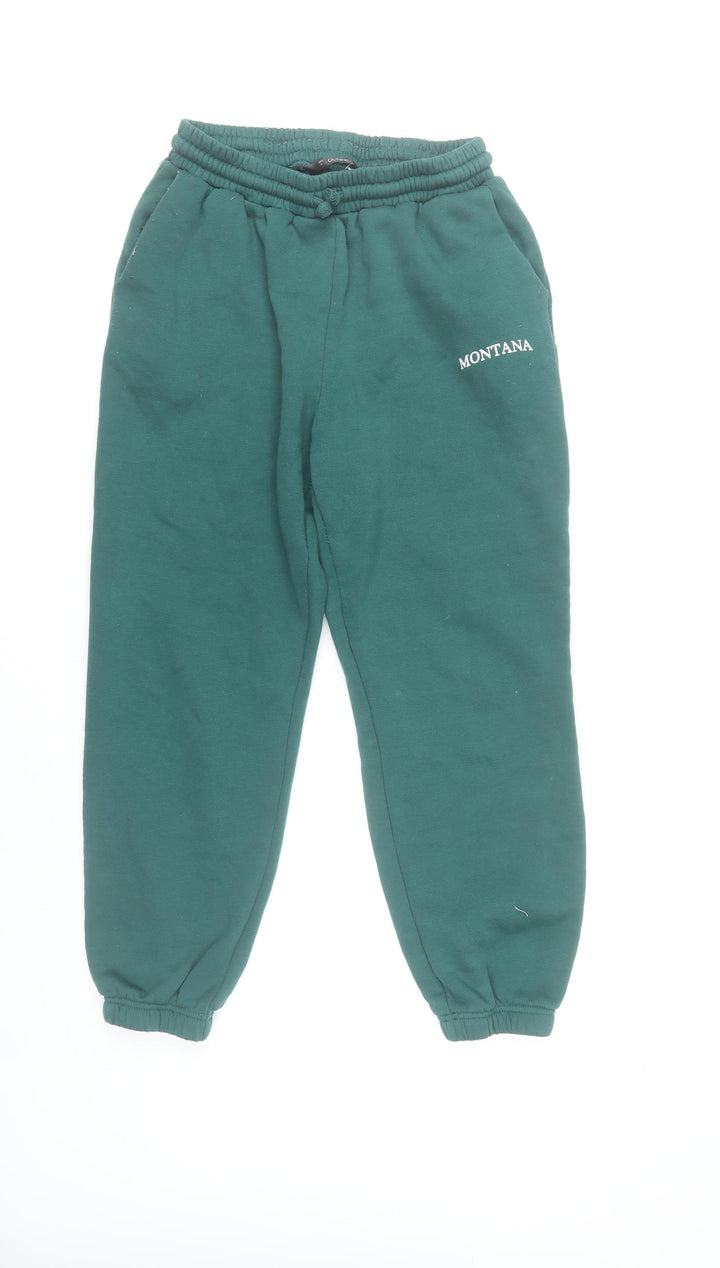 Dunnes Stores Women’s Green Sweatpants Size S Elastic Waist Logo