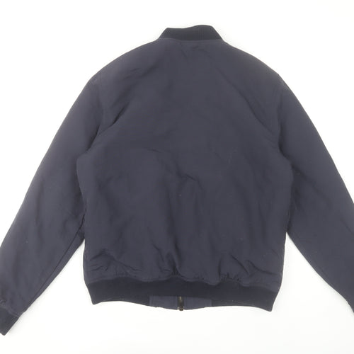 Topman Men’s Blue Bomber Jacket M 38-40" Regular Fit Polyester Lined