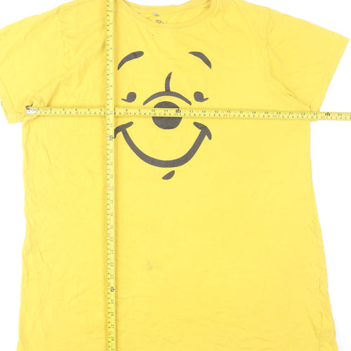 Primark Women’s Yellow Winnie the Pooh T-Shirt Size L 14-16 Disney Casual