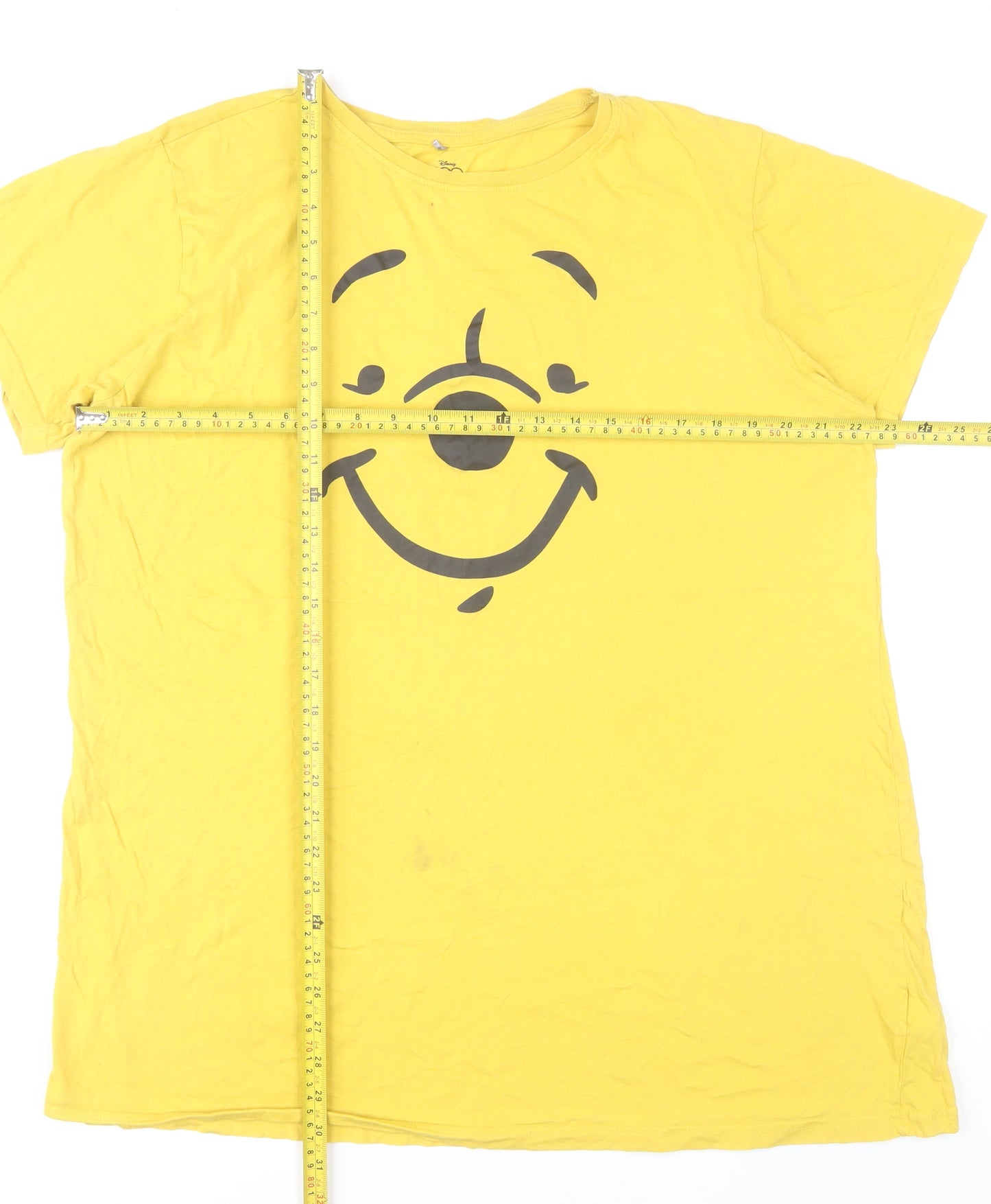 Primark Women’s Yellow Winnie the Pooh T-Shirt Size L 14-16 Disney Casual