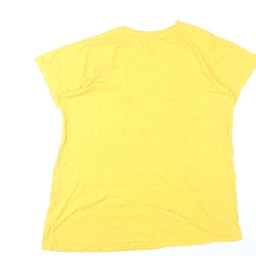 Primark Women’s Yellow Winnie the Pooh T-Shirt Size L 14-16 Disney Casual