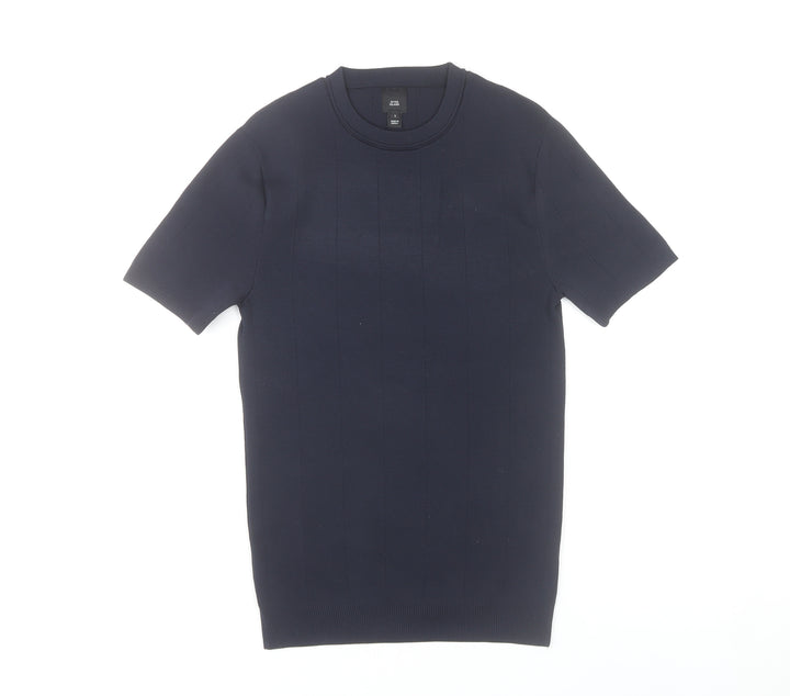 River Island Men's Black Short Sleeve Crew Neck T-Shirt Size S