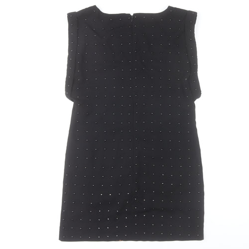 Warehouse Women’s Black Beaded Sheath Dress Size 8 Party Knee Length
