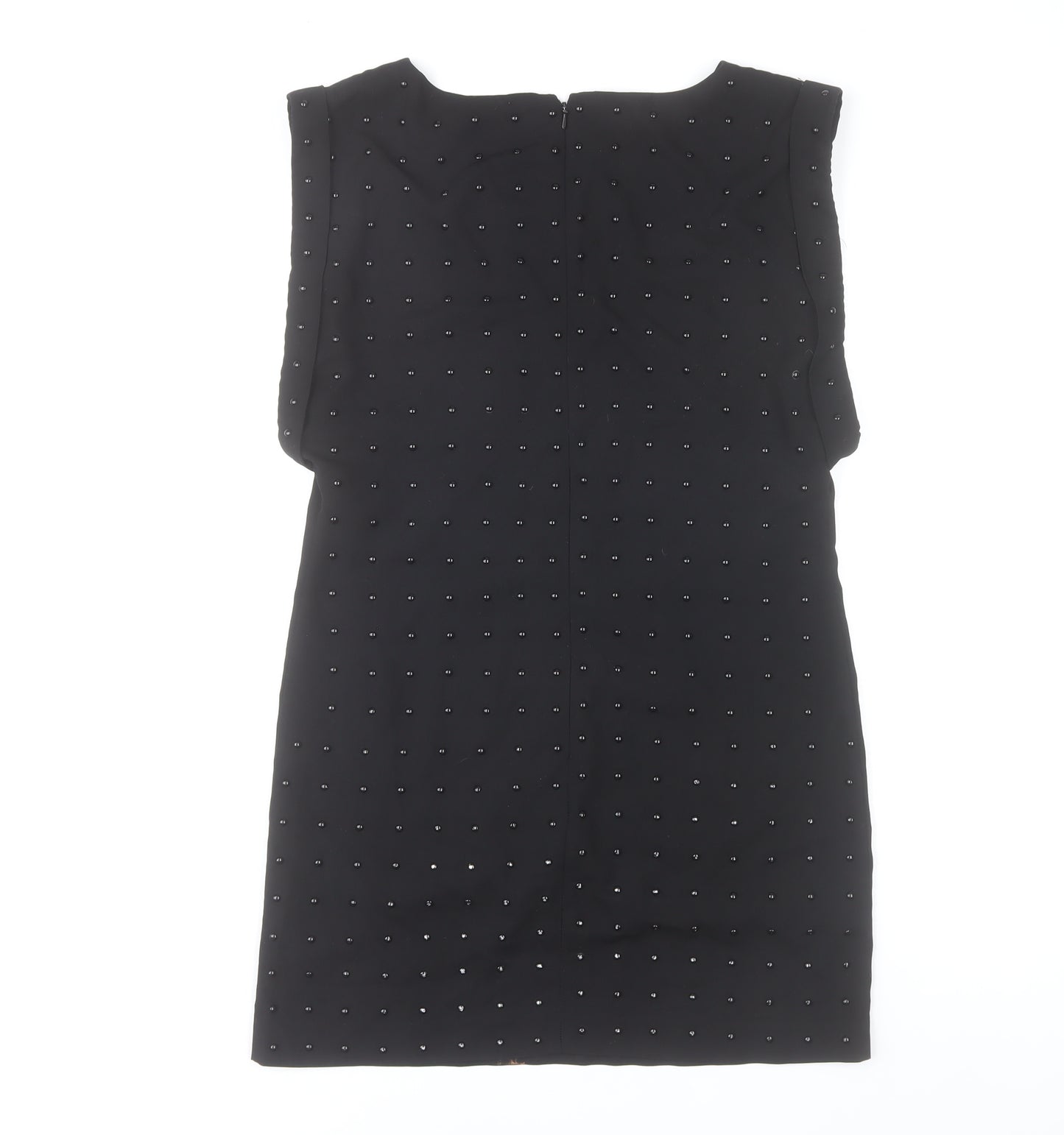 Warehouse Women’s Black Beaded Sheath Dress Size 8 Party Knee Length