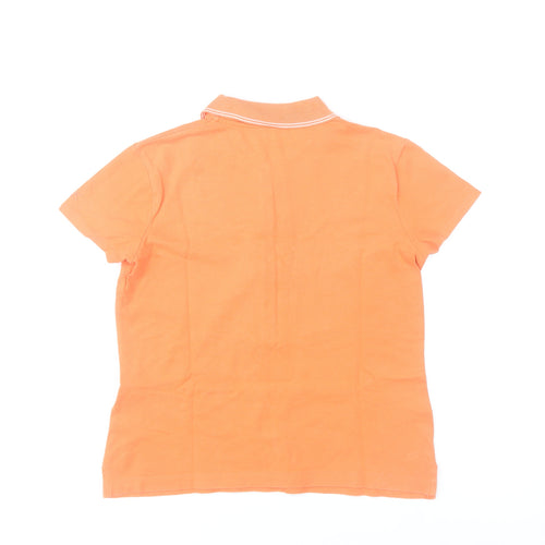Anne Klein Women’s Orange Polo Shirt M Short Sleeve Cotton Blend