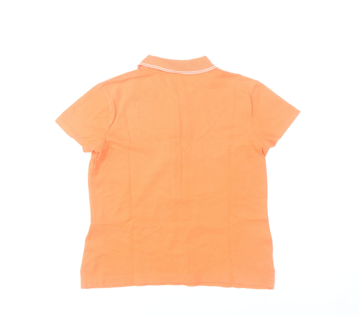 Anne Klein Women’s Orange Polo Shirt M Short Sleeve Cotton Blend