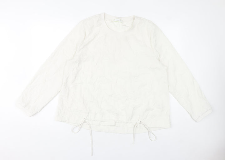 Carolyn Donnelly Women White L Long Sleeve Polyester Blouse