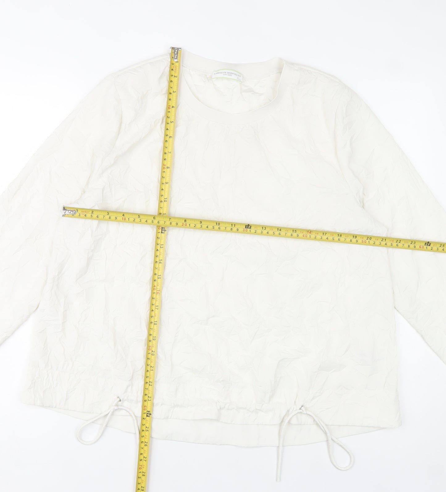 Carolyn Donnelly Women White L Long Sleeve Polyester Blouse