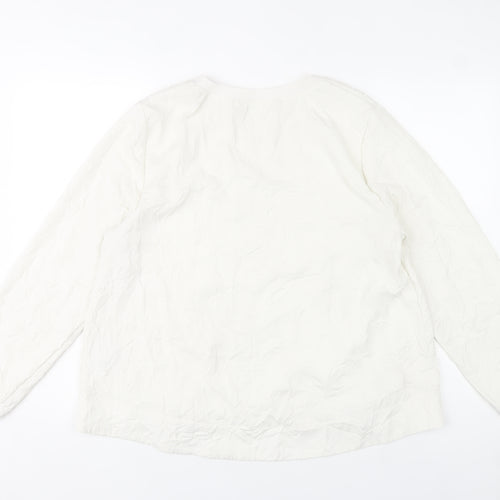 Carolyn Donnelly Women White L Long Sleeve Polyester Blouse