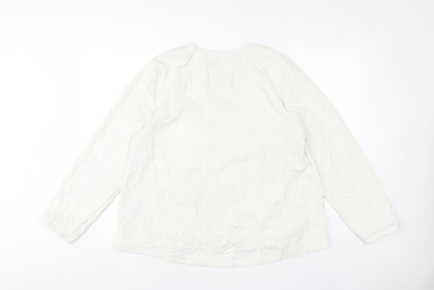 Carolyn Donnelly Women White L Long Sleeve Polyester Blouse