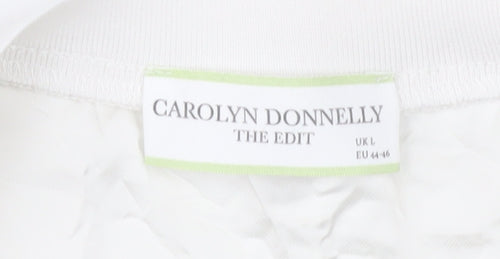 Carolyn Donnelly Women White L Long Sleeve Polyester Blouse
