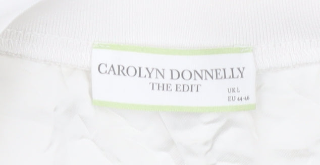 Carolyn Donnelly Women White L Long Sleeve Polyester Blouse