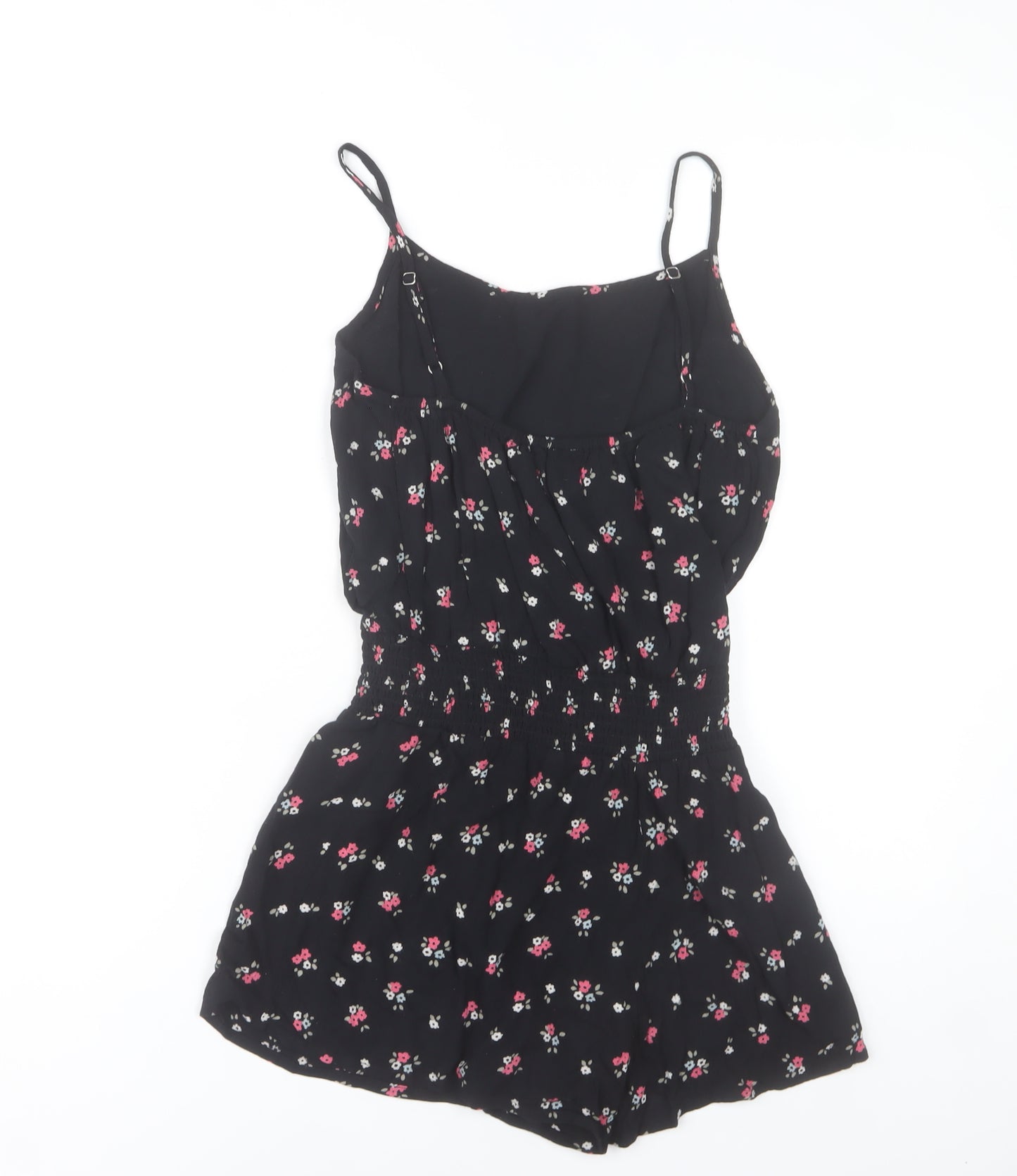 Dunnes Stores Women’s Black Floral Playsuit Size 10 Summer Casual