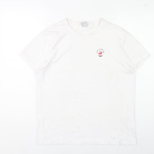 Beverly Hills Polo Club Men's White M Crew Neck Cotton T-Shirt