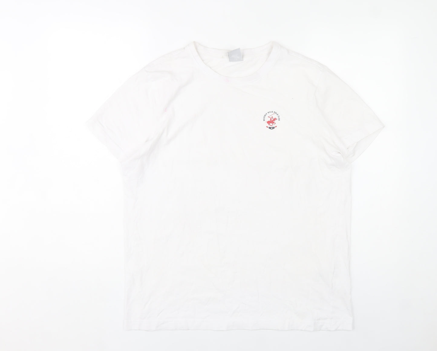 Beverly Hills Polo Club Men's White M Crew Neck Cotton T-Shirt