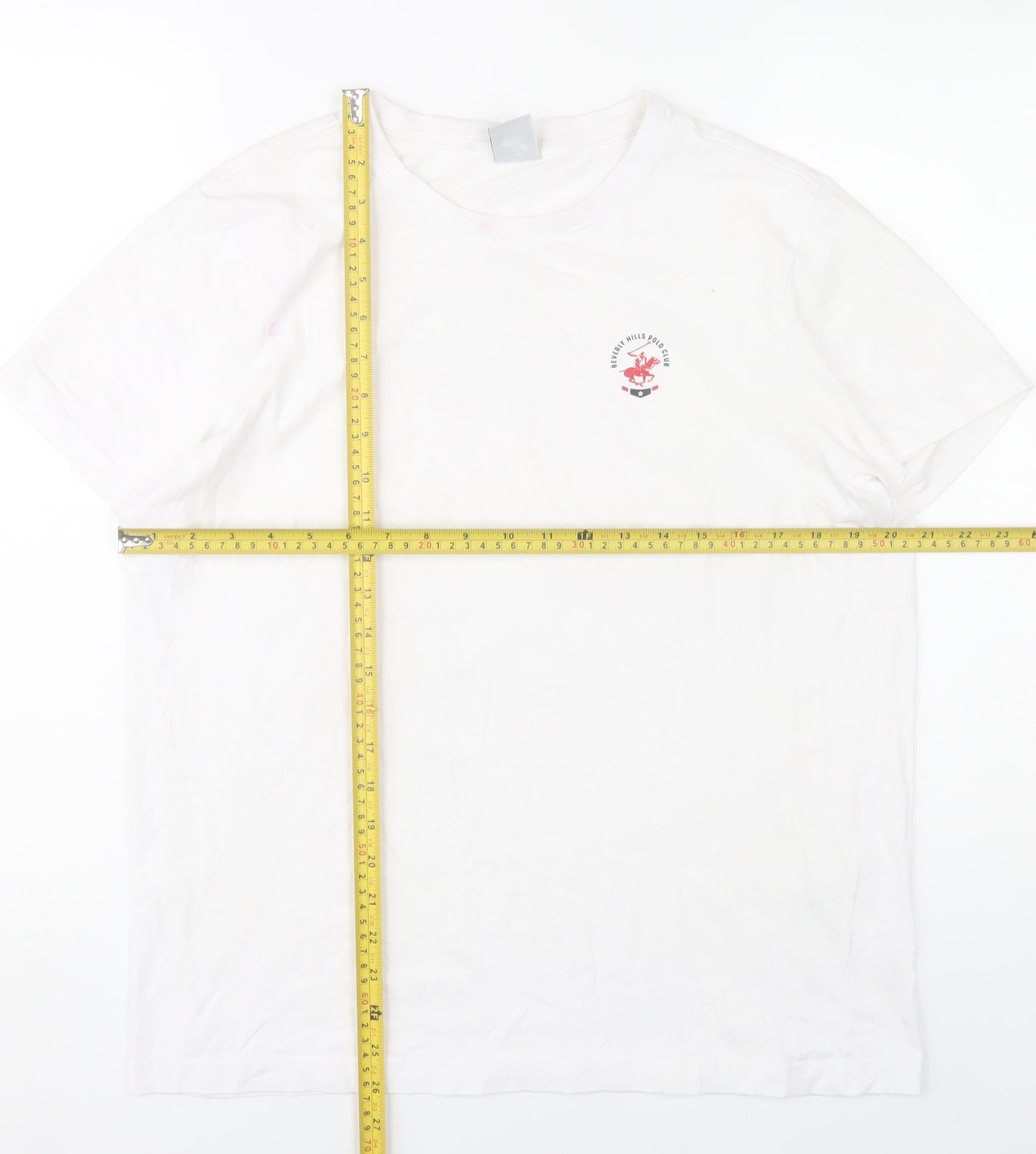 Beverly Hills Polo Club Men's White M Crew Neck Cotton T-Shirt