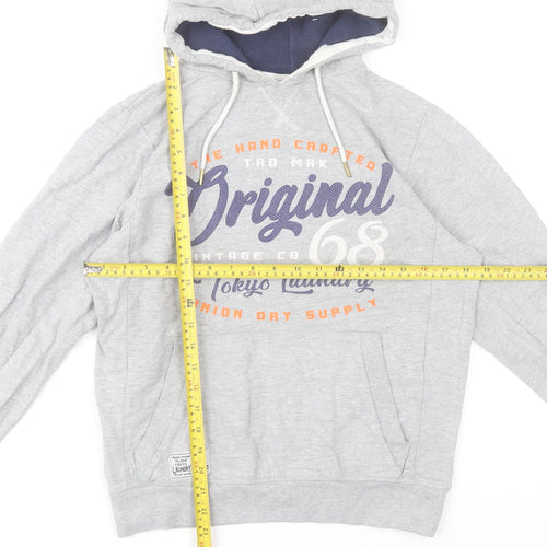 Tokyo Laundry Men’s Grey Pullover Hoodie Size S Graphic Print Casual