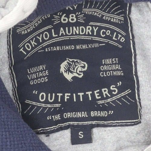 Tokyo Laundry Men’s Grey Pullover Hoodie Size S Graphic Print Casual