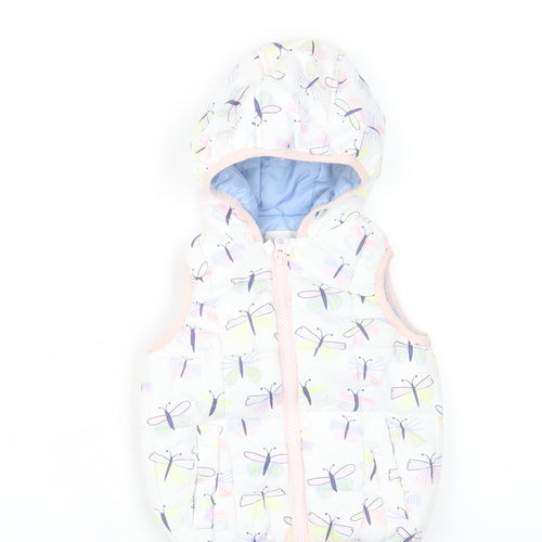 Young Dimension Girls Multicoloured 12-18M Puffer Jacket Hooded Butterfly Print