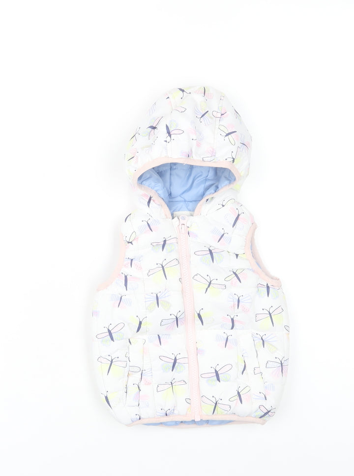 Young Dimension Girls Multicoloured 12-18M Puffer Jacket Hooded Butterfly Print