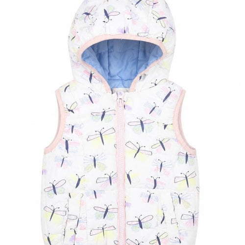 Young Dimension Girls Multicoloured 12-18M Puffer Jacket Hooded Butterfly Print