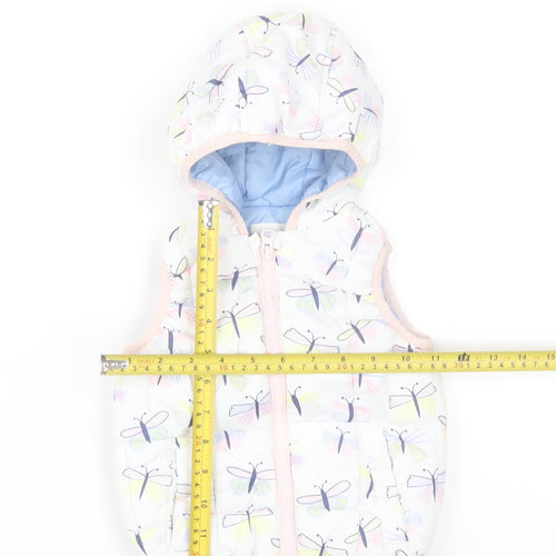 Young Dimension Girls Multicoloured 12-18M Puffer Jacket Hooded Butterfly Print