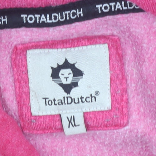 TotalDutch Womens Pink Graphic Hoodie XL Pullover Casual