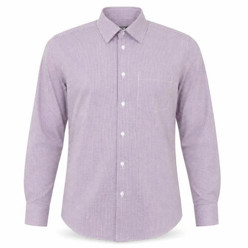 Dunnes Stores Men’s Purple Check Long Sleeve Dress Shirt 15in Collar