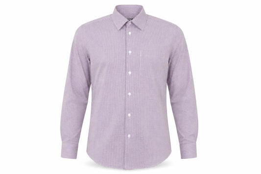 Dunnes Stores Men’s Purple Check Long Sleeve Dress Shirt 15in Collar