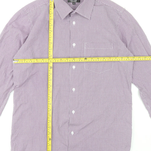 Dunnes Stores Men’s Purple Check Long Sleeve Dress Shirt 15in Collar