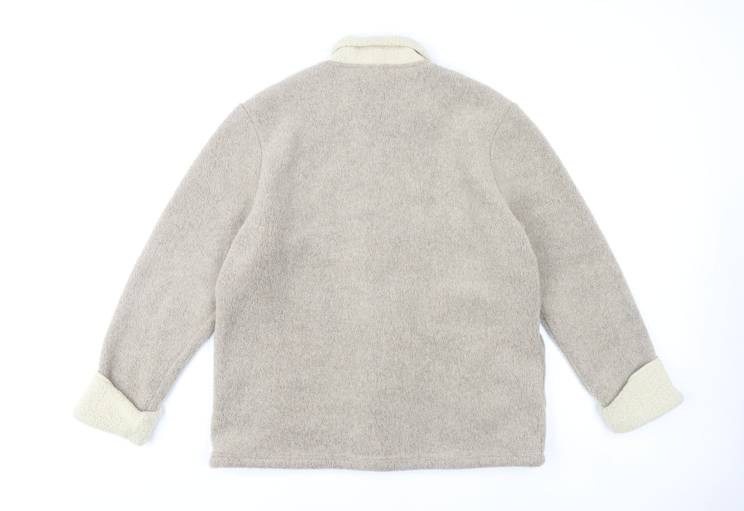 T & Company Women’s Beige Embroidered Fleece Jacket Size M