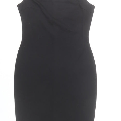 Zalora Women’s Black Sleeveless Bodycon Dress Size S Knee Length