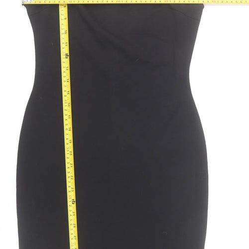 Zalora Women’s Black Sleeveless Bodycon Dress Size S Knee Length