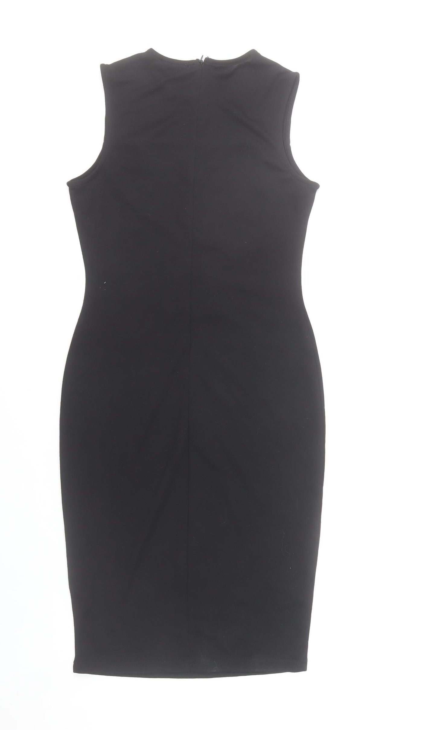 Zalora Women’s Black Sleeveless Bodycon Dress Size S Knee Length