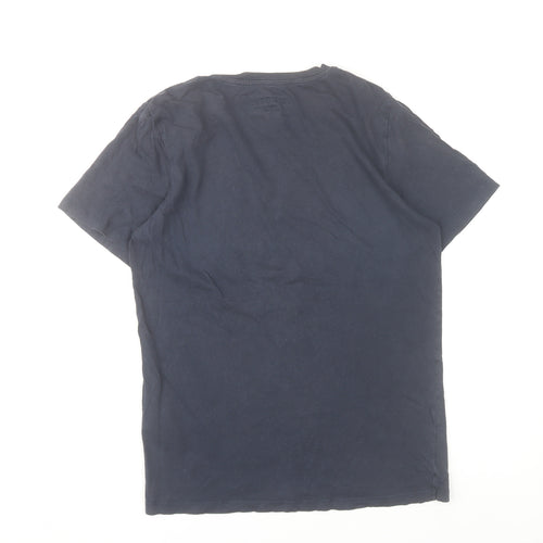 Jack & Jones Men's Blue Graphic Print T-Shirt Size S Crew Neck