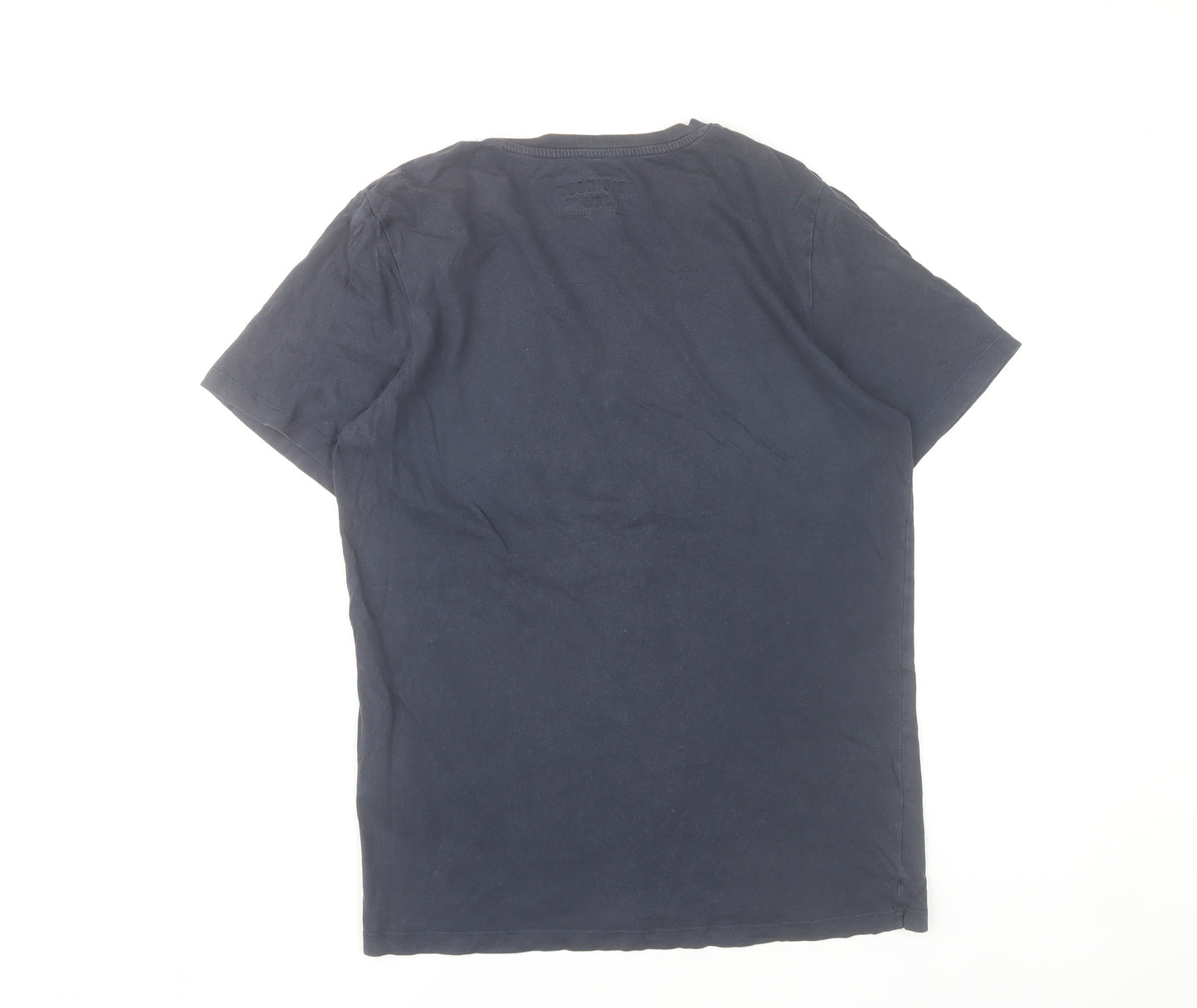 Jack & Jones Men's Blue Graphic Print T-Shirt Size S Crew Neck