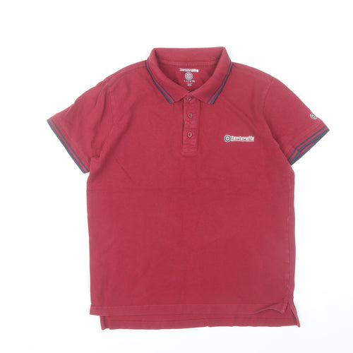 Lambretta Men’s Red Polo Shirt Small Twin Tipped Cotton