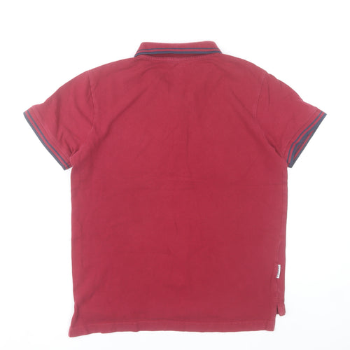 Lambretta Men’s Red Polo Shirt Small Twin Tipped Cotton