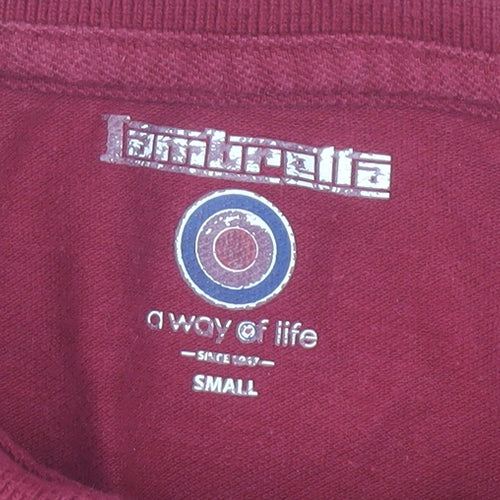 Lambretta Men’s Red Polo Shirt Small Twin Tipped Cotton